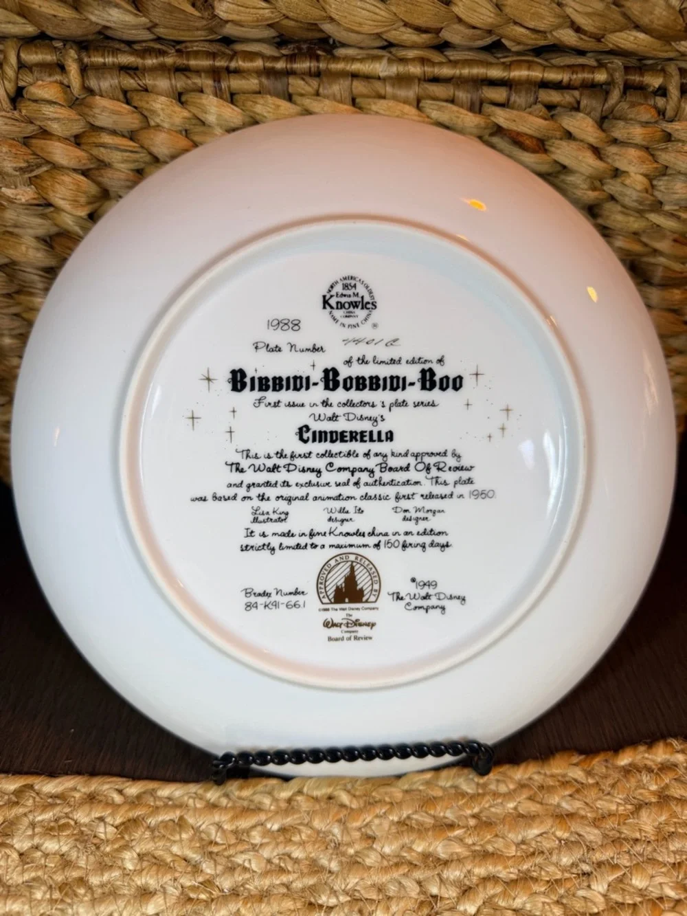 Disney Cinderella “Bibbidi Bobbidi Boo” Decorative Collectors Plate